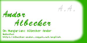 andor albecker business card